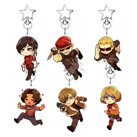 Acrylic Character Keychain for Ada Wong Jack Krauser Albert Wesker Luis Sera Ashley Graham Bag Backp