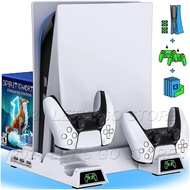 【Clearance Markdowns】 Ps5 Vertical Stand 2 Cooling Fan 2 Controller Charger 13 Game Slot For 5 Play Station Ps 5 Console Accessories