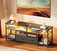 Huuger TV Stand for 55 60 Inch TV, Entertainment Center with Power Outlets and LED Lights, 54 Inch T