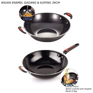 34CM ENAMEL Frying Pan with Handle & Ears Non Stick Pan || MULTIPURPOSE ENAMEL PAN || NON-STICK PAN 