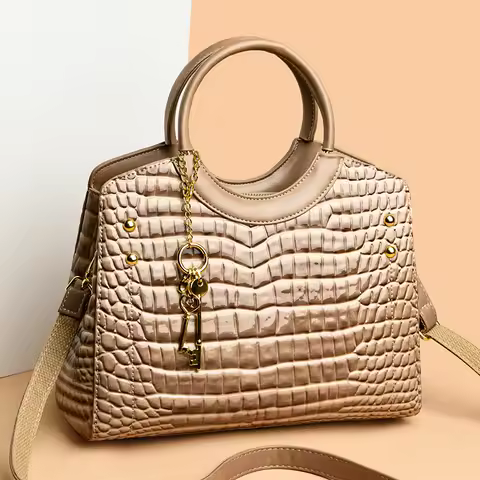 New Luxury Handbag Real Oil wax Crocodile Leather Fashion Crossbody Bag Women Shoulder Bag Designer 