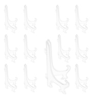(REJY) 12Pcs/Set Clear Plastic Easels Plate Holders Display Dish Rack Picture Frame Photo Book Pedes