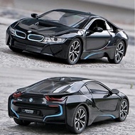 Diecast Car bmw i8 Supercar Scale 1:22 Miniature Die-cast Alloy Car Model Lights