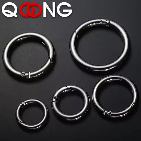 QOONG 3 Pieces High Quality Opening Loop Keychain Men Women Spring Buckle Key Chain Key Ring Creativ