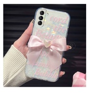 Silicone Phone Case, Transparent Soft Case, ins Style Bow Suitable for Samsung S20Fe/S20/S20+/ S20 Ultra/S21/S21+/ S21 Ultra/S22/S22+/ S22 Ultra/S23/S23+/ S23 Ultra Protective Case