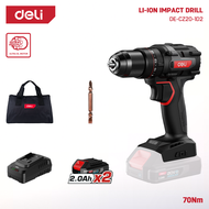 DELI Cordless Li-ion Impact Drill (20V / 70Nm / 13mm / 33600bpm / Brushless) DE-CZ20-1 / DE-CZ20-1D2