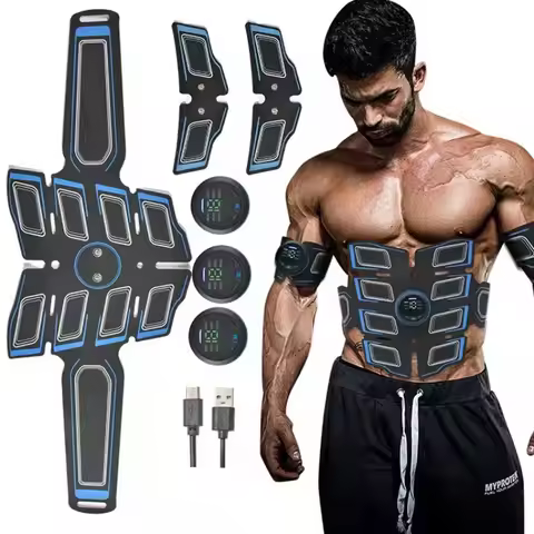 EMS Exercise Training Fitness Equipment Abdominal Muscle Fitness Home Massager for Men and Women Por