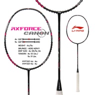 Li-Ning Badminton Racket AXFORCE CANNON (4U/5U/6U) With Free Strings + Bag + Grip (WHITE/BLACK) New 