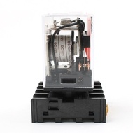 Rơ le trung gian MK3P-I relay 11 chân tròn kính trắng trong điện áp 220VAC 24VDC 12VDC tặng kèm chân