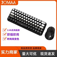 Ergonomic 2.4G Wireless Keyboard Mouse Combination 65-Key Gradient Color Keyboard Suitable for Deskt
