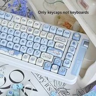 MOA High Profile Spherical Keycaps วัสดุ PBT Dye-Sublimation ลายการ์ตูนแพนด้าสีครีมขาวน้ำเงิน สำหรับ