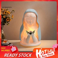 NTA Relaxing Bedroom Ambiance Mary Night Light Resin Table Lamp Praying Blessed Mother with Blue Vei