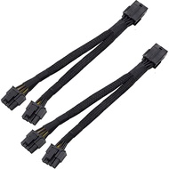 [On Sale]2PCS GPU PCIe 8 Pin Female to Dual 2X 8 Pin (6+2) Male PCI Express Power Adapter Braided Y-