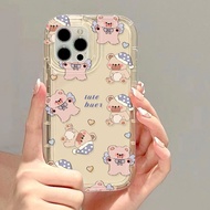 Compatible for Samsung A14 A13 A12 A04S A03S A52 A51 A71 A34 A50 A50S A02s A22 A32 A23 A54 A11 Phone Case Cute Rabbit  Bear Creativity TPU Back Cover