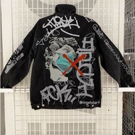 噴漆牛仔外套，手工外套，訂製外套，骷髏頭，塗鴉，語錄Gi