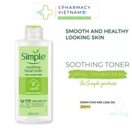Simple Toner Kind to Skin Soothing Facial - Nước hoa hồng Simple Toner cho da nhạy cảm 200ml