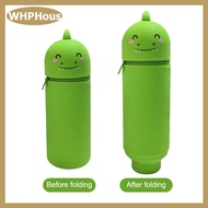 WHPHous Creative High Quality Cartoon Panda Pencil Case Silicone Animal Shape Pen Pouch Foldable Wit