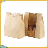 cowboy|  Food-grade Bread Bags Coated Lining Bread Bags 50pcs Food-grade Kraft Paper Bread Bags with Clear Window for Bakery Packaging Durable Toast Bag for Fresh Bread Storage