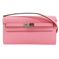 奶昔粉 Epsom牛皮 Kelly To go 肩背包 Z刻 銀釦【HERMES 愛馬仕】