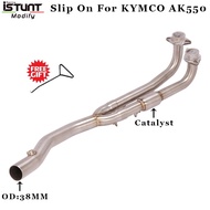kymco ak 550 Motorcycle Exhaust pipe Full System Escape With Catalyst Stainless Steel Connect Pipe For KYMCO AK550 Slip