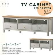 KABINET TV MODEN/RAK TV/TV CABINET/MEDIA STORAGE 2/3 DRAWER/TV RACK/TV CONSOLE/TV STORAGE/MEDIA STOR