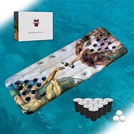 RedCupShop XXL Pool Pong Air Mattress Beer Pong Set with 25 Cups and 3 Balls 175 x 75 cm Floating Ai