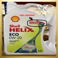 Shell Helix ECO 3.5L 0W20 Fully Synthetic Engine Motor Oil Pasaran Malaysia Enjin Minyak (550053937)