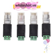 WHITESHIRT RJ45 to RS485 Converter, RJ45 Male Connector  Adapter RJ45 Terminal Adapter, Splitter 2PI