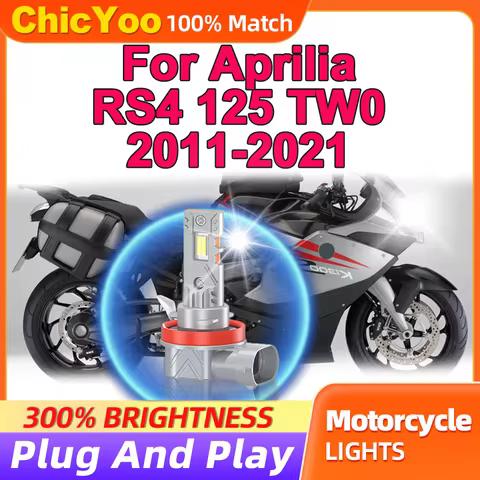 LED Motorcycle Headlight Bulb 6000K Super Bright Plug And Play Moto Light 12V For Aprilia RS4 125 TW
