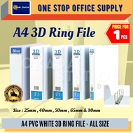 OKADA 3D PVC Ring File (A4) / Fail Kulit Keras / White File / Fail Putih / 2D File / A4 File / Fail 