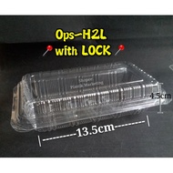 BENXON-OPS H2L/ GO-2L Plastic Tray With LOCK (50pcs+-) Bakery Disposable Plastic Clear Food Box H2L 
