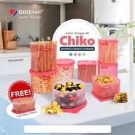 CHIKO GBU JAR SET CONTENTS 9 PCS / CHIKO SEALWARE / SNACK STORAGE 8 + 1PCS
