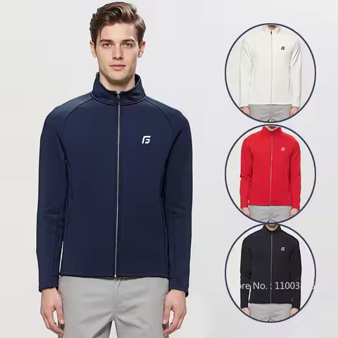 Golfist Winter Autumn Golf Jacket Men Stand Up Collar Zipper Windbreaker Coat Male Thick Windproof G