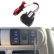 Car Dual USB Charger 5V 2.1A Car USB Power Socket Car Accessories for Iveco Truck Stralis Hi-Way Eur