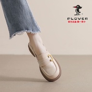 New One Step Retro British Style Leather Shoes Soft Sole Comfortable Lofers for Women