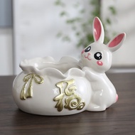 K-88/Ceramic Cute Rabbit Ashtray NordicinsStyle Personalized Trendy Home Living Room Fashion Decoration Cartoon R27R