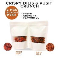 Crispy Dilis & Pusit Crunch Bundle 2pcs (150g Pusit + 130g Dilis) Sweet & Spicy | Crunchy Snack