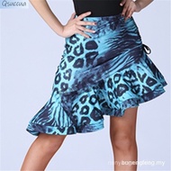 Qsuccua Adult Ladies Latin Dance Irregular Hem Fishbone Drawstring Wrapped Hip Fishtail Skirt Practi
