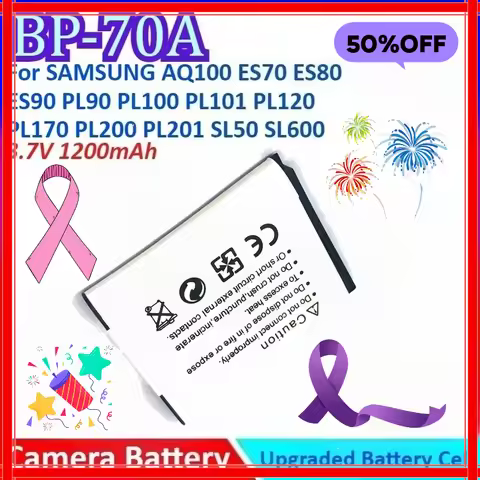 1200mAh 3.7V BP-70A Camera Battery+Charger for SAMSUNG AQ100 PL90 PL100 PL101 PL120 PL170 PL200 ES70
