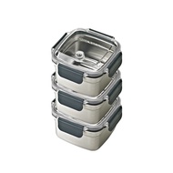 Glasslock Cheftopf 不銹鋼保鮮盒 880ml  容器*3個+蓋子*3個  1組