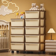 Transparent Plastic Storage Cabinet Drawer Children's Toy Storage Box Baby and Infant Wardrobe Snack Rack with Wheels