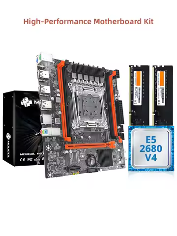 X99 Gaming Motherboard Kit with Xeon E5 2680 V4 DDR4 16GB=8Gx2 RAM M.2 NVME NGFF SATA USB for Deskto