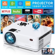 Projector with 5GWiFi and Bluetooth, WIMIUS 1080P Outdoor Projector, Portable Movie