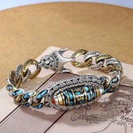 MATA Available 9 Eyes Dzi Rotating Mantra Bracelet / Tibetan Buddha Chain Bracelet Om Mani Padme Hum