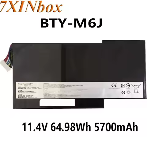 7XINbox BTY-M6J BTY-U6J 11.4V 64.98Wh 5700mAh Laptop Battery For MSI GS63 GS63VR GS73 GS73VR 6RF wS6