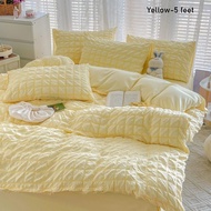 5SiKS INS style high value seersucker washed cotton four-piece set summer quilt cover bed linen dorm