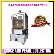 ☏ ✈ ☑ HEAVY DUTY STAINLESS STEAMER 3 LAYER GAS TYPE BEST FOR SIOMAI,  SIOPAO STEAMER