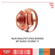 Original Exhaust Nut Upper Boring 1 pcs M7 Key 10 Thread 11 Vespa Sprint Primavera GTS S LX ET4 LXV 