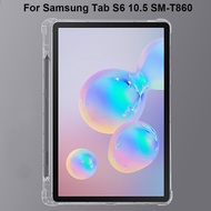 Silicone Case For Samsung Galaxy Tab S6 10.5 SM-T860 T865 Transparent Soft Case With Pencil Holder f