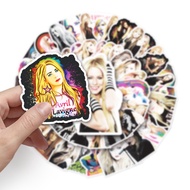 9J8F Hip Hop Stickers 51pcs Female Avril Luggage Stickers Stationery Box Stickers Handbook Stickers 